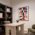 a living room with a table and chairs