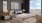 a bedroom with a large window