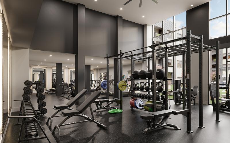 a gym with exercise equipment
